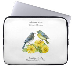 Housse Pour Ordinateur Portable Novembre Mois de naissance Fleur Chrysanthème Oise