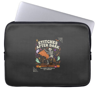 Housse Pour Ordinateur Portable Nuit de couture de squelette d'Halloween