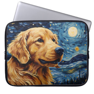 HOUSSE POUR ORDINATEUR PORTABLE NUIT ÉCLAIRÉE LUMINEUSE AVEC CHIEN DE RÉCUPÉRATION