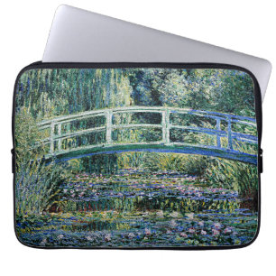 Housse Pour Ordinateur Portable Nymphéas et Pont Japonais,