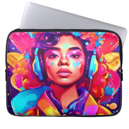 Housse Pour Ordinateur Portable Oeuvre numérique Funky Lady