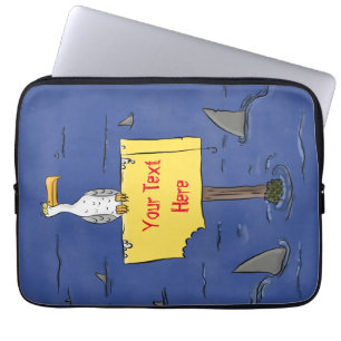 Housse Pour Ordinateur Portable Oiseau de mer amusant entouré de dessins animés de