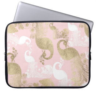 Housse Pour Ordinateur Portable Oiseau royal rose