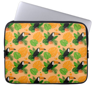 Housse Pour Ordinateur Portable Oiseau tropical Toucan Motif sans couture