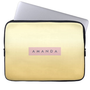 Housse Pour Ordinateur Portable Ombre jaune pastel doux personnalisé