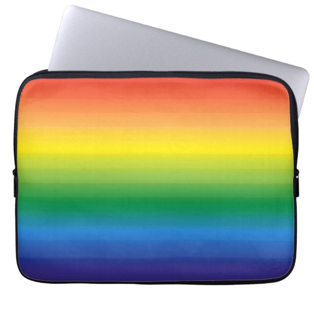 Housse Pour Ordinateur Portable Ombre Rainbow Pride Bold Bright Colorée (Devant)