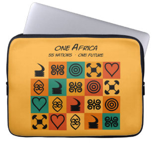 Housse Pour Ordinateur Portable One Africa – Adinkra – Ghana - 