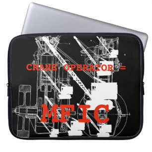 Housse Pour Ordinateur Portable Opérateur de grue = CRANE VINTAGE CRAWLER MFIC