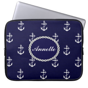 Housse Pour Ordinateur Portable Opus Posh Ancre Nautique Personnalisé