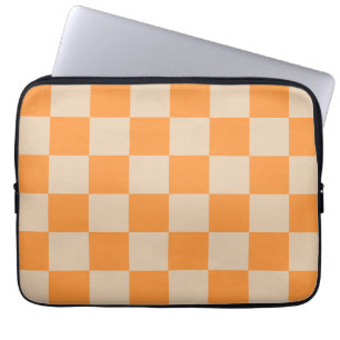 Housse Pour Ordinateur Portable Orange À damiers En vichy Motif
