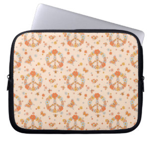 Housse Pour Ordinateur Portable Orange Peace Floral