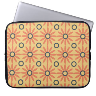 Housse Pour Ordinateur Portable Orange rétro et noir mou Abstrait motif floral