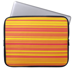 Housse Pour Ordinateur Portable Orange rouge jaune rayures