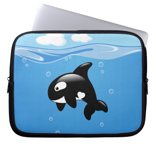 Housse Pour Ordinateur Portable Orca Whale en Océan (Devant)