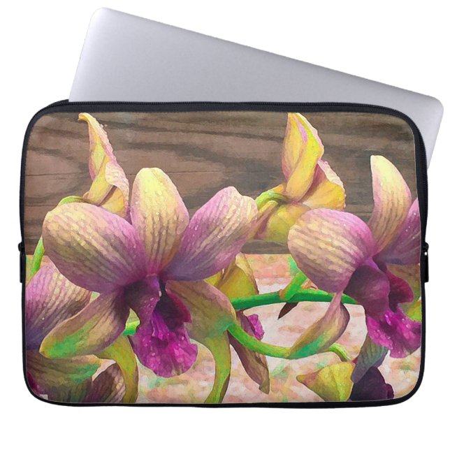 Housse Pour Ordinateur Portable Orchidées en floraison (Devant)