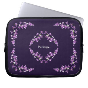 Housse Pour Ordinateur Portable Orchidées pourpres personnalisées Dendrobium Motif