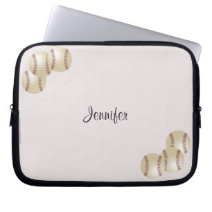 Housse Pour Ordinateur Portable Ordinateur portable de baseball Sleeve, rose pâle
