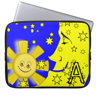Housse Pour Ordinateur Portable Ordinateur portable Leeve Sun Moon Yellow Stars Bl