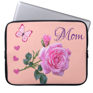 Housse Pour Ordinateur Portable Ordinateur Portable Pastille Rose Papillon Coeurs