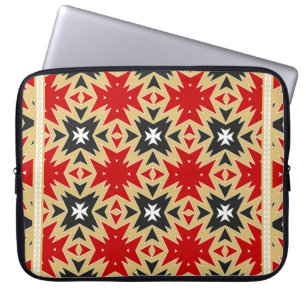 Housse Pour Ordinateur Portable Ornement Avec Motif Géométrique Coloré, Soie Ne