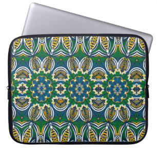 Housse Pour Ordinateur Portable Ornement floral traditionnel, motif sans couture a