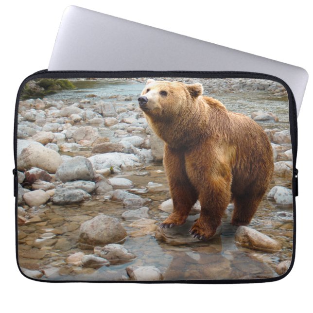 Housse Pour Ordinateur Portable Ours Brown dans le ruisseau (Devant)