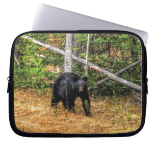 Housse Pour Ordinateur Portable Ours Noir Sauvage & Yukon Forest Photo Art