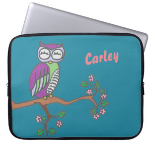Housse Pour Ordinateur Portable Owl Art Night Blue Personnalisé