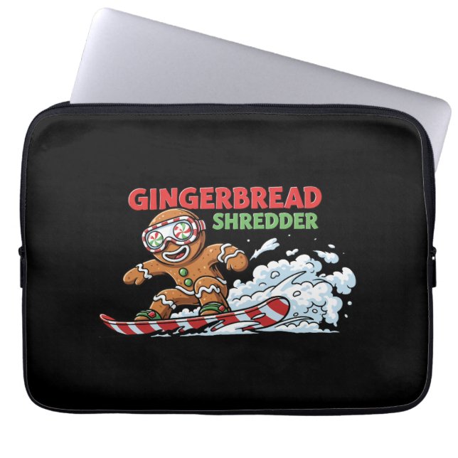 Housse Pour Ordinateur Portable Pain d'épices Snowboardeur (Devant)