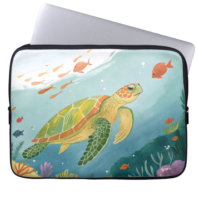 Housse Pour Ordinateur Portable Painting Turtle (Devant)
