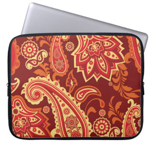 Housse Pour Ordinateur Portable Paisley, fleurs : motif sans couture décorative
