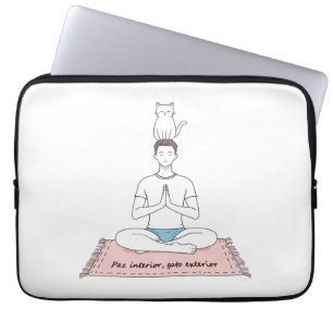 Housse Pour Ordinateur Portable Paix Intérieure, Chat Extérieur