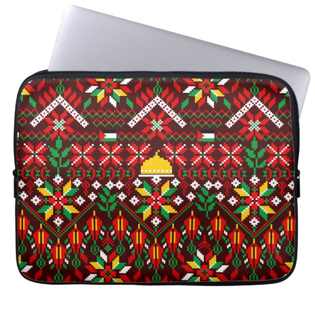 Housse Pour Ordinateur Portable Palestine Tatreez Broderie traditionnelle (Devant)