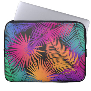 Housse Pour Ordinateur Portable Palmier tropical Feuille Jungle Rainbow