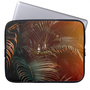 Housse Pour Ordinateur Portable Palmier vert foncé profond feuille motif avec lumi