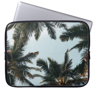 Housse Pour Ordinateur Portable Palmier vert sous ciel blanc le matin
