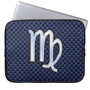 Housse Pour Ordinateur Portable Panneau Virgo Zodiac sur Décor bleu marine