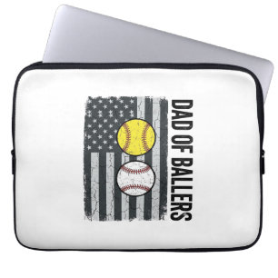 Housse Pour Ordinateur Portable Papa de Ballers Softball Baseball Patriotique
