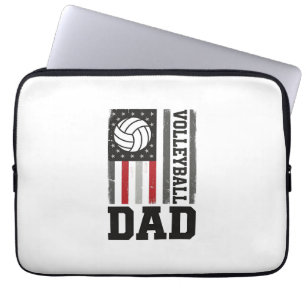 Housse Pour Ordinateur Portable Papa de volley Drapeau américain Gravure vintage D
