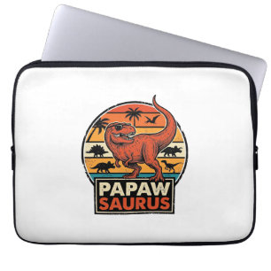 Housse Pour Ordinateur Portable Papawsaurus Rétro Dinosaure Coucher de Soleil Vect
