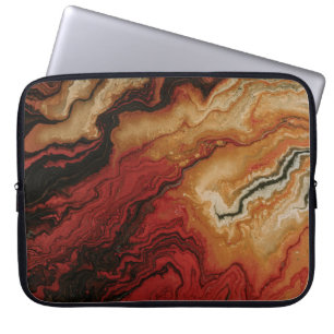HOUSSE POUR ORDINATEUR PORTABLE PAPIER ABSTRAIT ROUGE ET GRIS