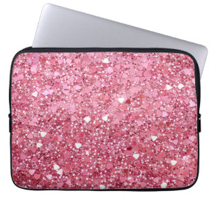Housse Pour Ordinateur Portable Papier d'emballage Pailleté Rose Pastel