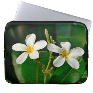 Housse Pour Ordinateur Portable Papier Frangipani blanc