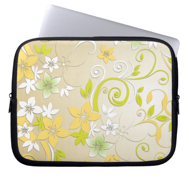 Housse Pour Ordinateur Portable Papier mural à fleurs 3 (Devant)