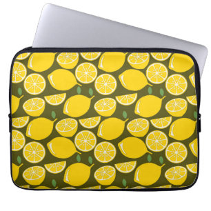 Housse Pour Ordinateur Portable Papier peint citron jaune Motif été