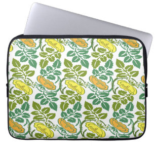 Housse Pour Ordinateur Portable Papier peint floral Art Nouveau Buttercup damassé
