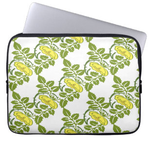 Housse Pour Ordinateur Portable Papier peint vintage Floral Buttercup damassé