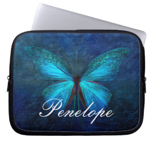 Housse Pour Ordinateur Portable Papillon bleu de la joie et de la chance