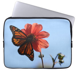 Housse Pour Ordinateur Portable Papillon monarque sur une Dahlia