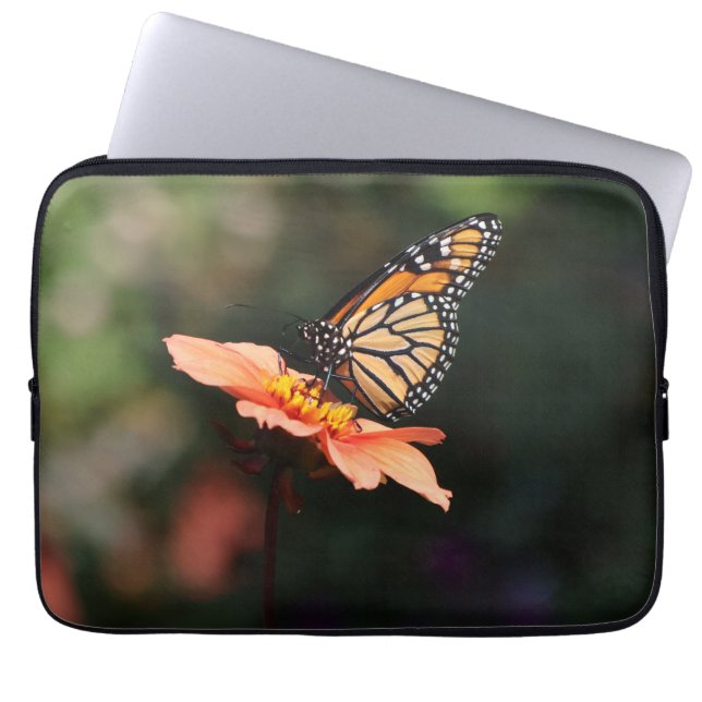 Housse Pour Ordinateur Portable Papillon Monarque sur Verbena & Dahlia (Devant)